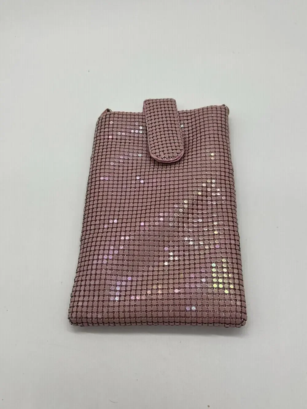 Olivia Miller Clutch Bag Womens Mini Pink Sequin Mesh Magnetic Evening Purse